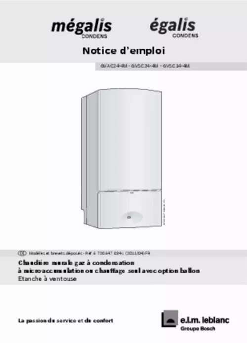 Notice ELM LEBLANC MEGALIS GVA C 242H V 24 KW chaudière Trouver une — free download